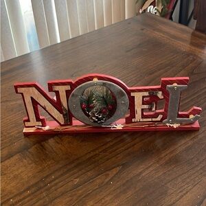 Festive Red and Silver NOEL Holiday Decoration